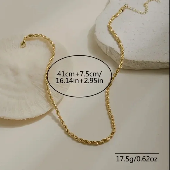 Minimalist Versatile Charm, Chic Hip-Hop Inspired Twisted Chain Necklace - Picture 5 of 5